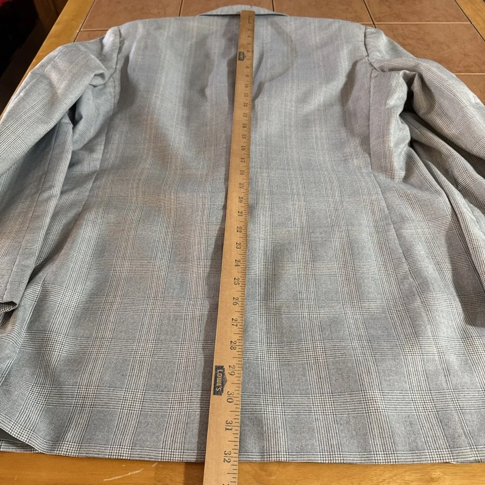 True Vintage Palm Beach Blue Plaid Men's 3pc Suit 42L 38x33 USA Made Jacket Vest